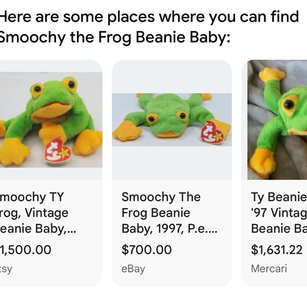 Rare Retired Original 1997 Beanie Baby Smoochy The Frog 🐸 Collectible!!! - Picture 7 of 7